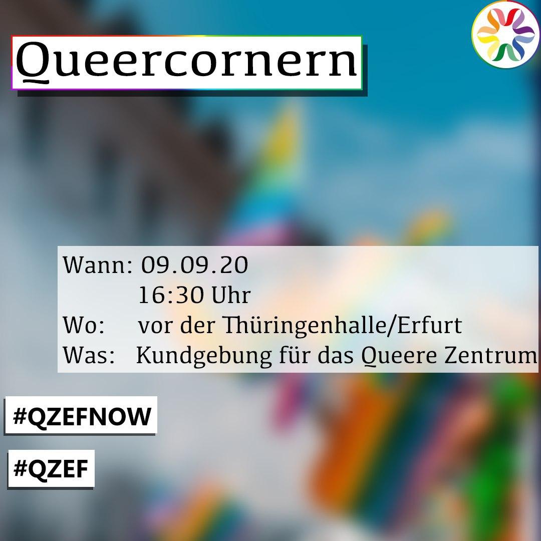 Queercornern - Kundgebung für das Queere Zentrum Erfurt