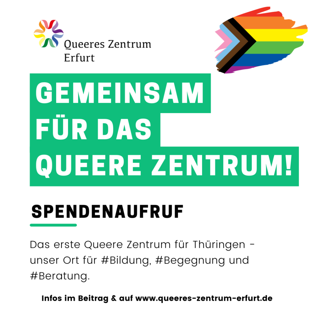 Spendenaufruf Queeres Zentrum Erfurt