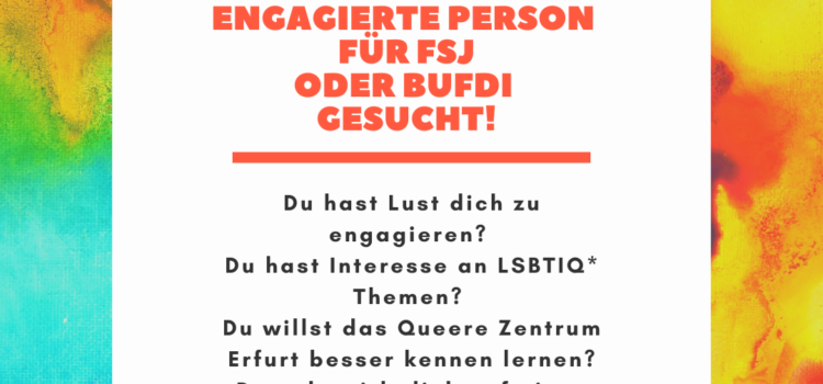 Engagierte Person für FSJ oder BFD gesucht