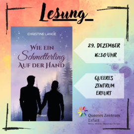 Reading and meeting café: Reading by Christine Lange on the book "Like a butterfly on the hand"