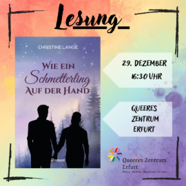 Lese- und Begegnungs-Café: Lesung von Christine Lange zu dem Buch "Wie ein Schmetterling auf der Hand"