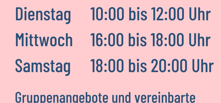 Neue Öffnungszeiten ab Januar 2026