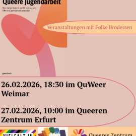 ”Handbuch Queere Jugendarbeit” – Veranstaltung mit Herausgeber*in Folke Brodersen
