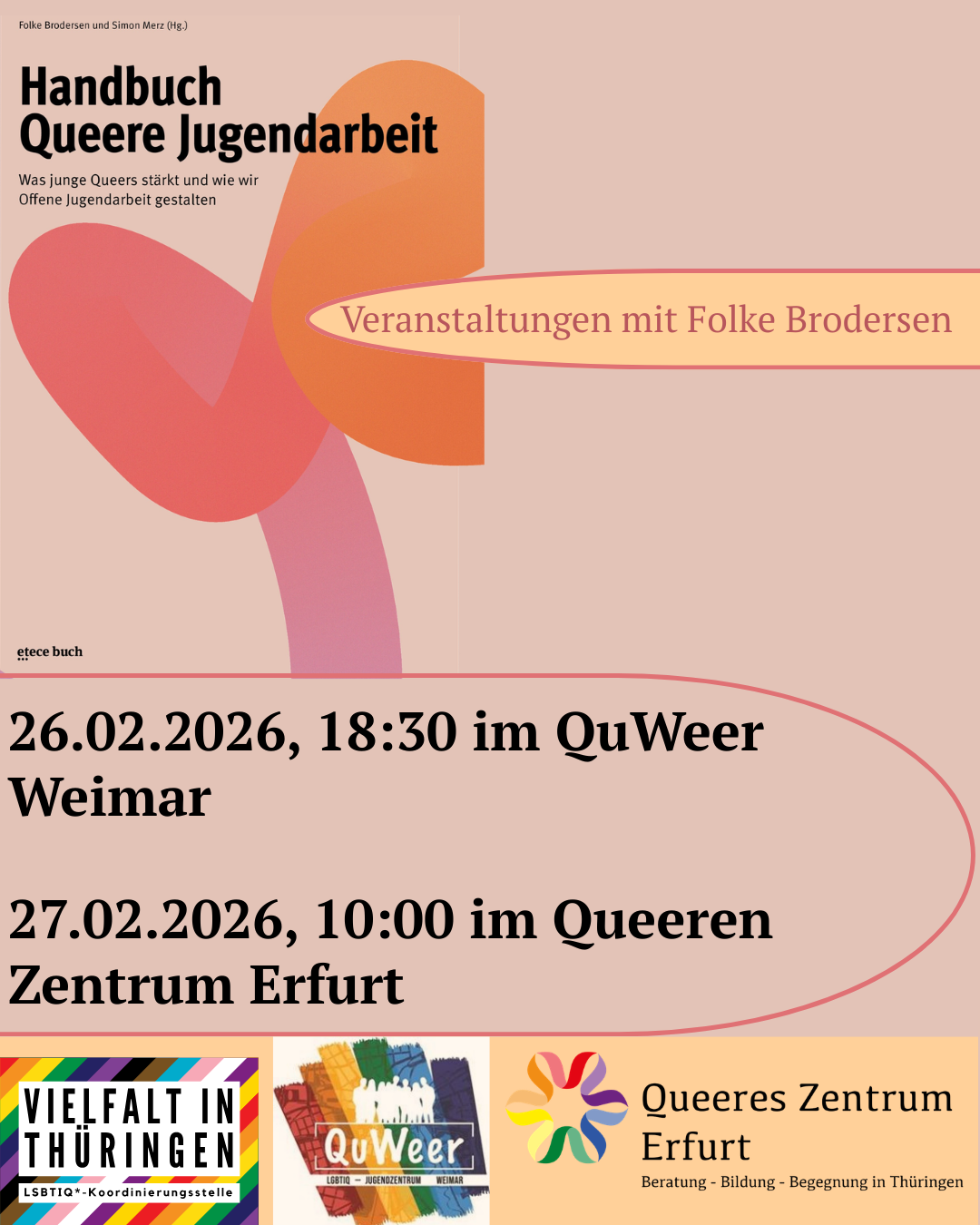 “Handbuch Queere Jugendarbeit“ – Veranstaltung mit Herausgeber*in Folke Brodersen